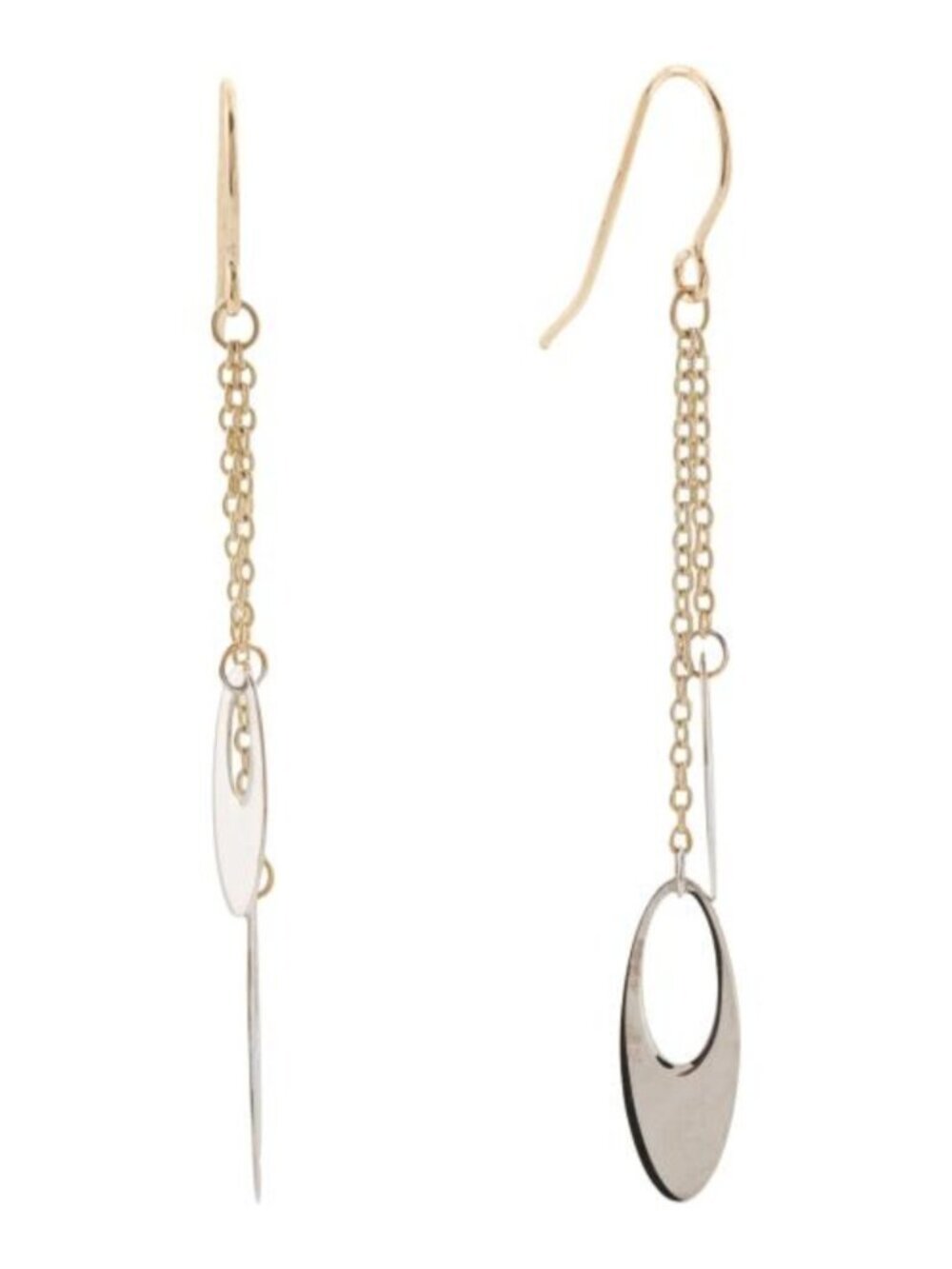 FREMADA Made In Italy 10kt Gold Two Tone Open Disc Drop Earrings